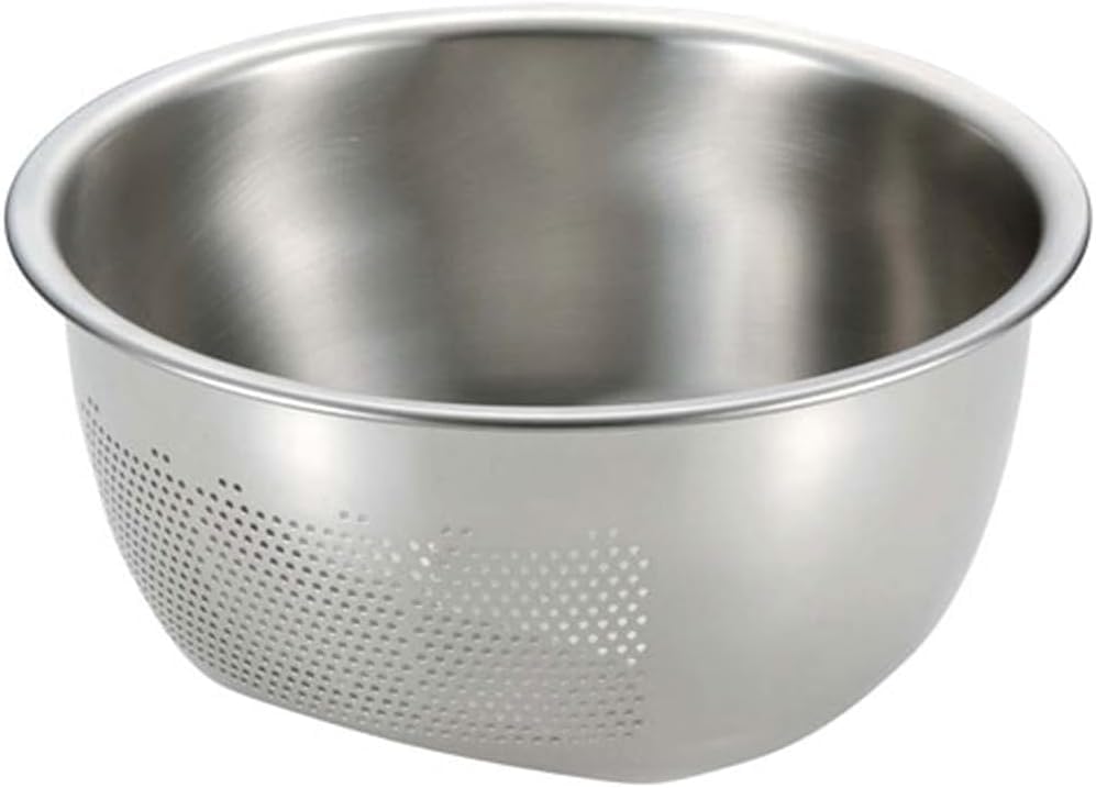 [LL] 3way水切りボウル ざる ステンレス製 23.5cm 日本製 ボール 米とぎ 水切り 035253