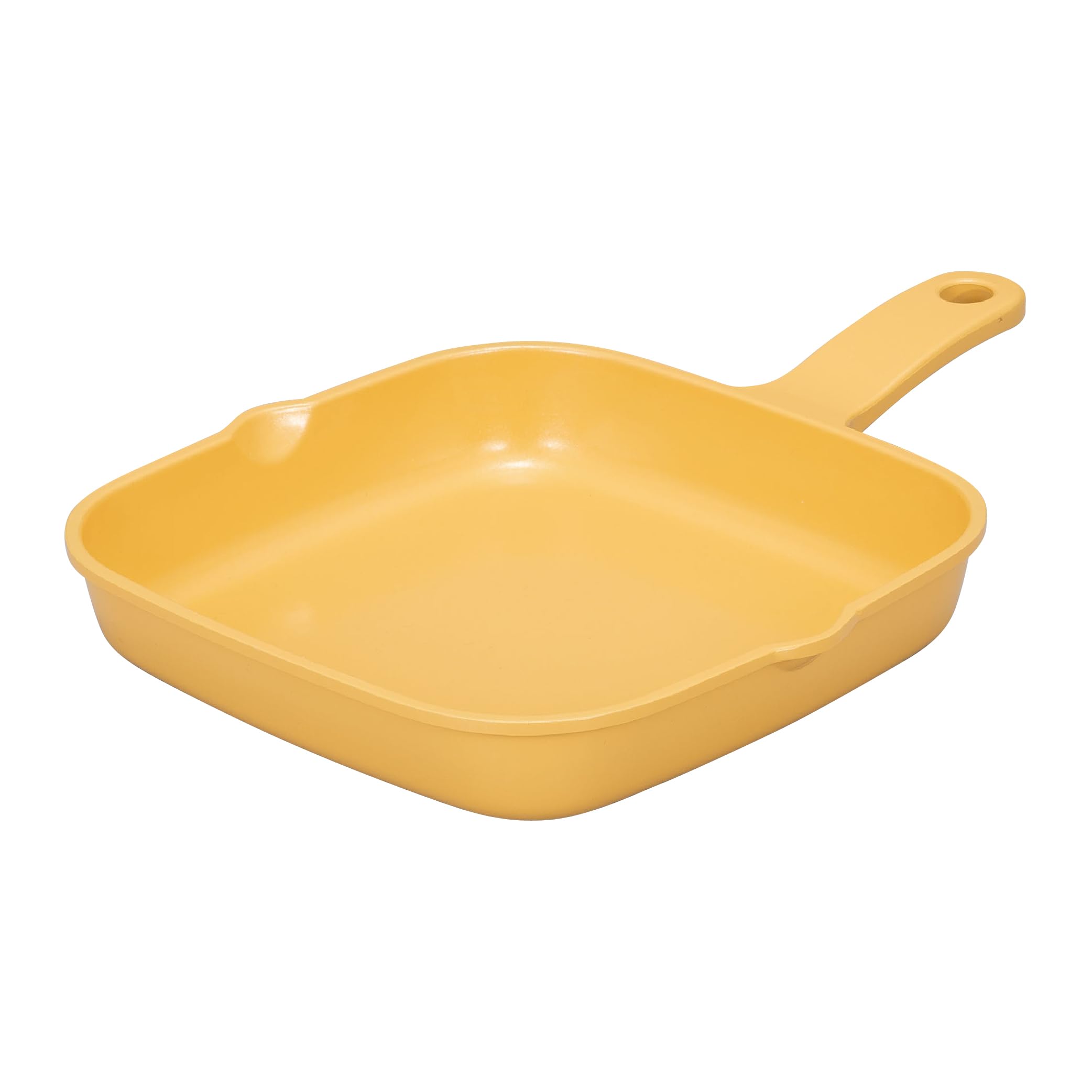 シービージャパン グリルパン 角型18×18cm マスタード 魚焼きグリルで使える グリルプレート 内外面セラミック塗装加工 食器洗浄機対応 copan