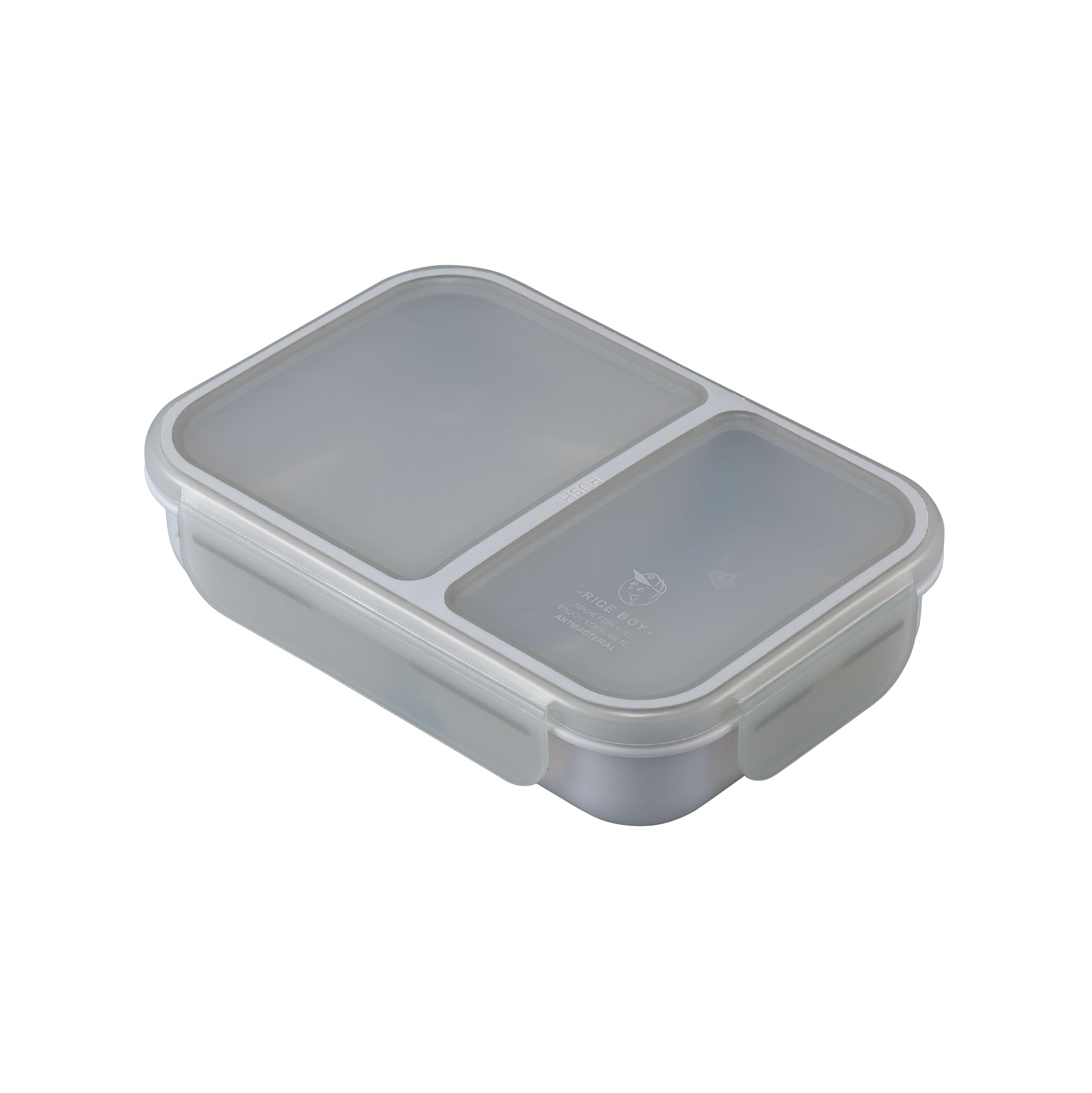 シービージャパン 弁当箱 ライスボーイ 700ml 抗菌仕様 ライトグレー 4点ロックでしっかり固定 Wシーリングで汁漏れしにくい DSK