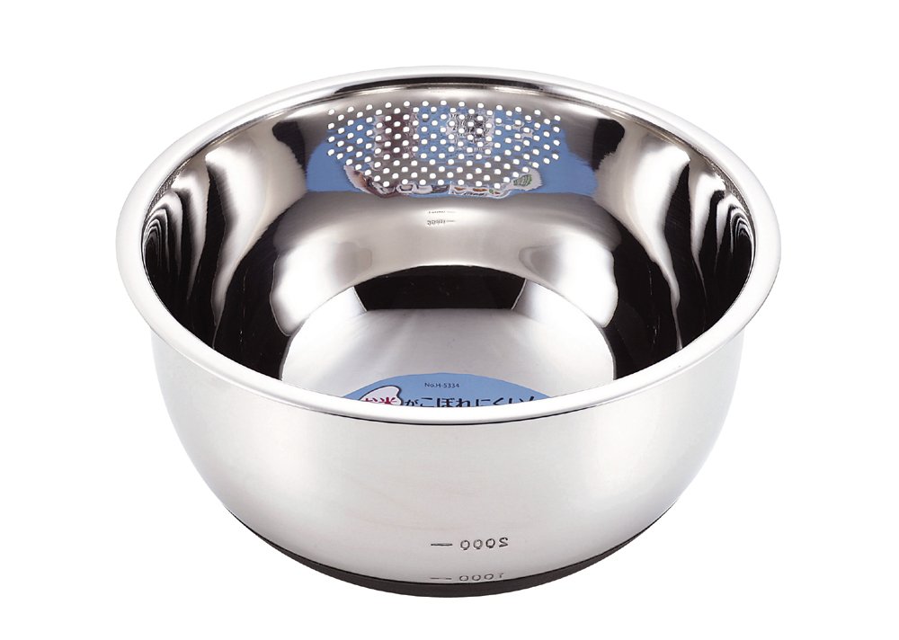 パール金属 米とぎ ボール 24cm ステンレス製 目盛付 すべり止め付 ララシャイン H-5334